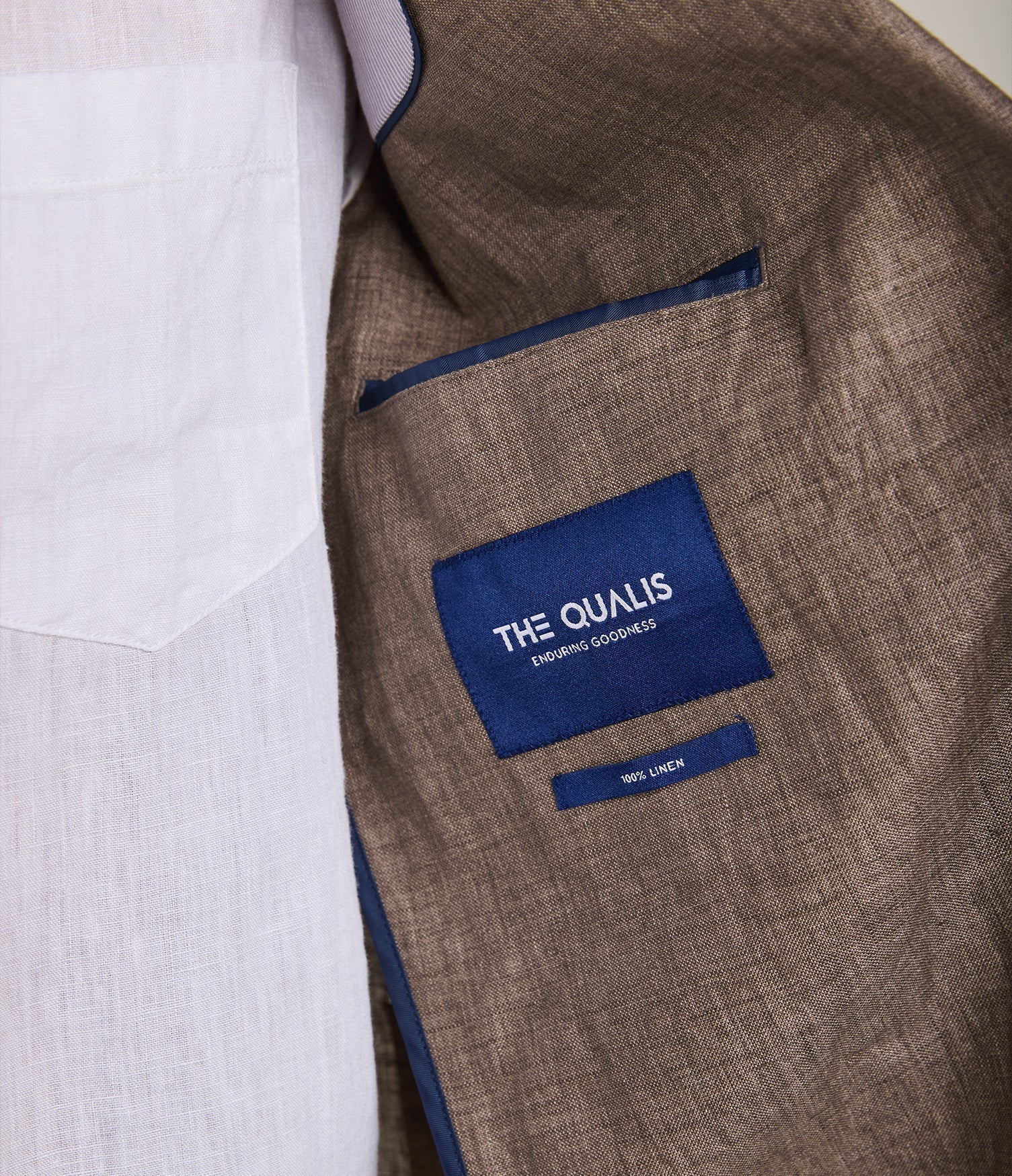 Blazer Hombre 100% Lino Café Tabaco