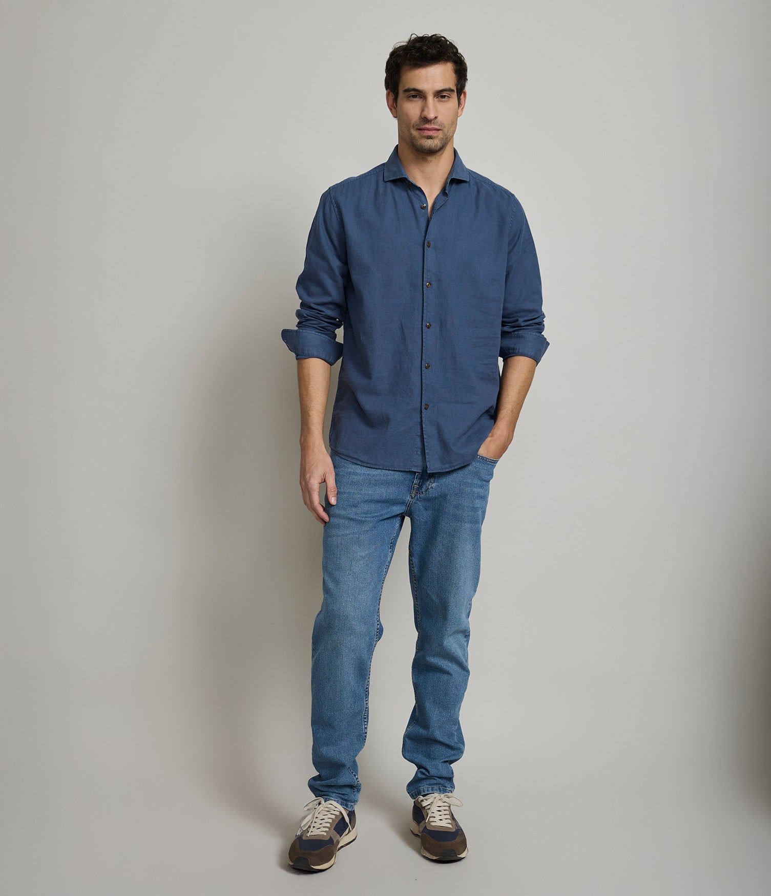 Camisa Hombre Silven M/Larga Azul