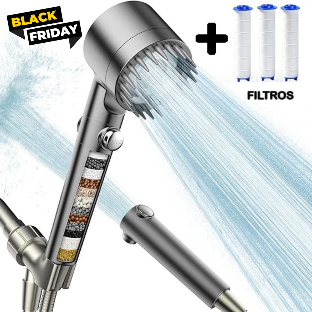 Ducha de Alta Presión con Filtro (3 Filtros ¡GRATIS!)