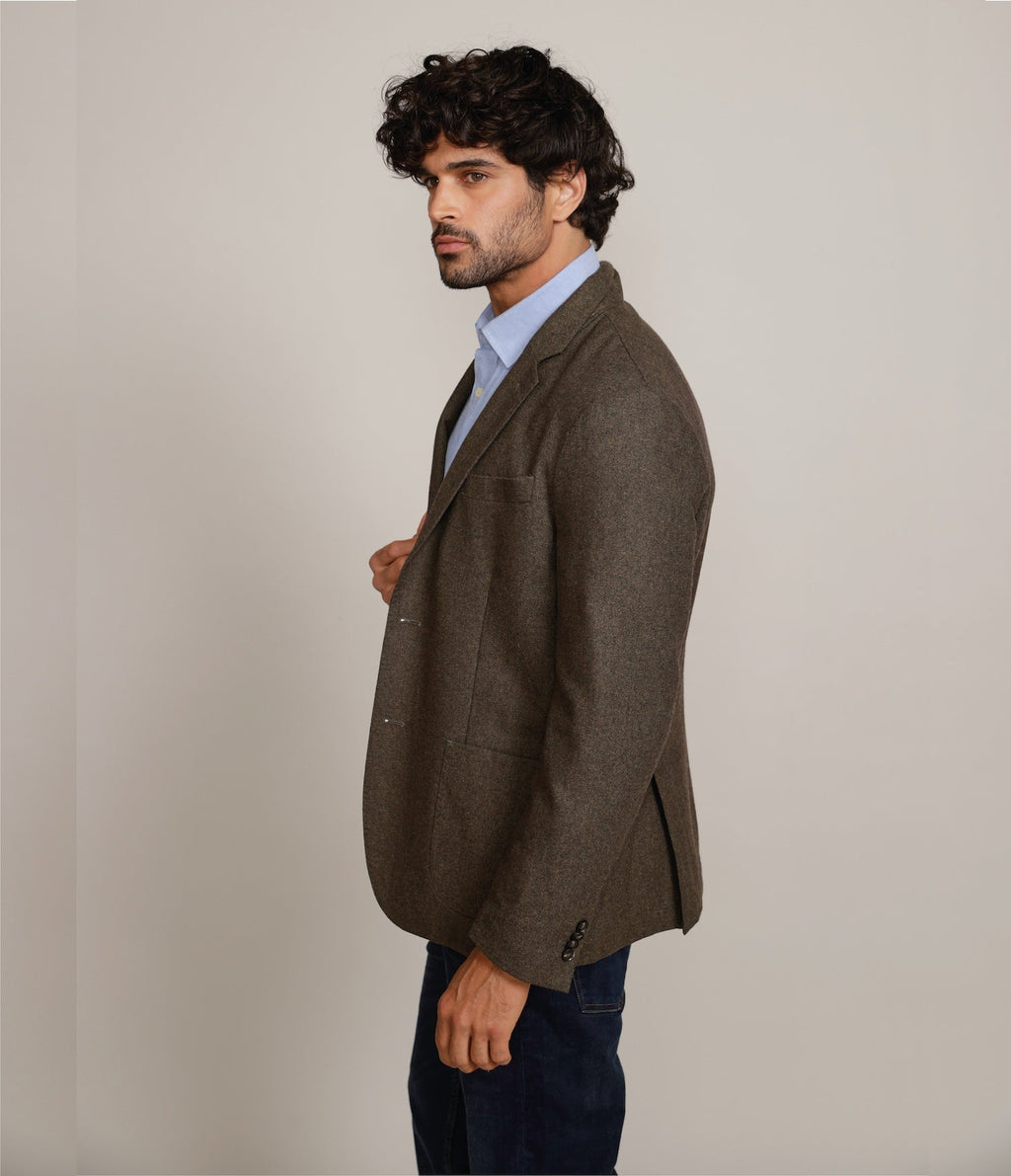 Blazer Hombre Lana Premium Dan Verde Militar