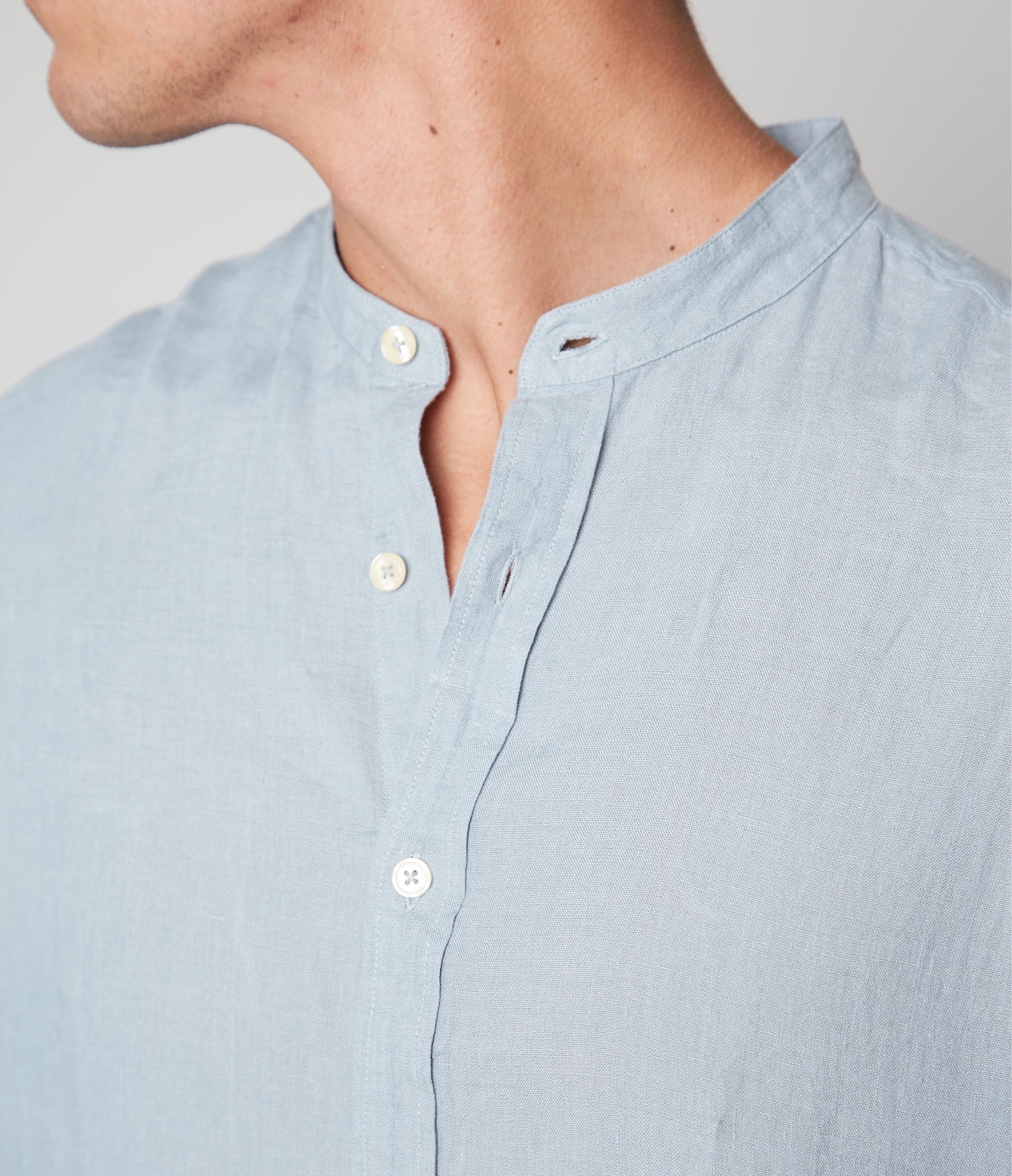 Camisa Hombre Lino Saonna M/Larga Verde Agua