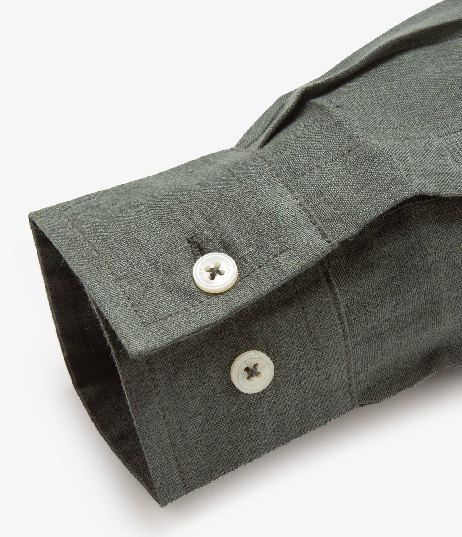 Camisa Hombre Lino Saonna M/Larga Verde Oscuro