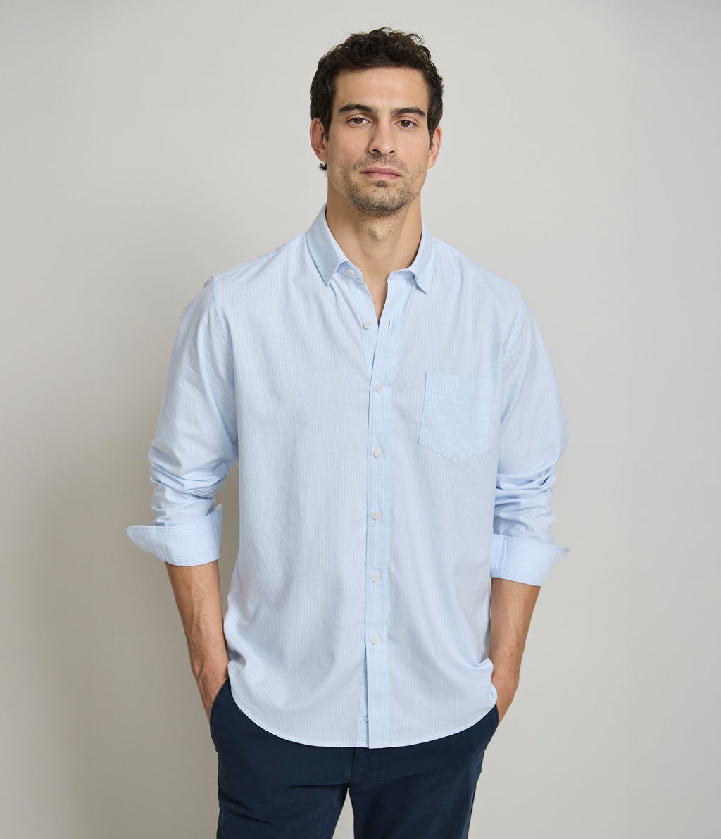 Camisa Hombre Oxford Regent M/Larga Rayas Azul