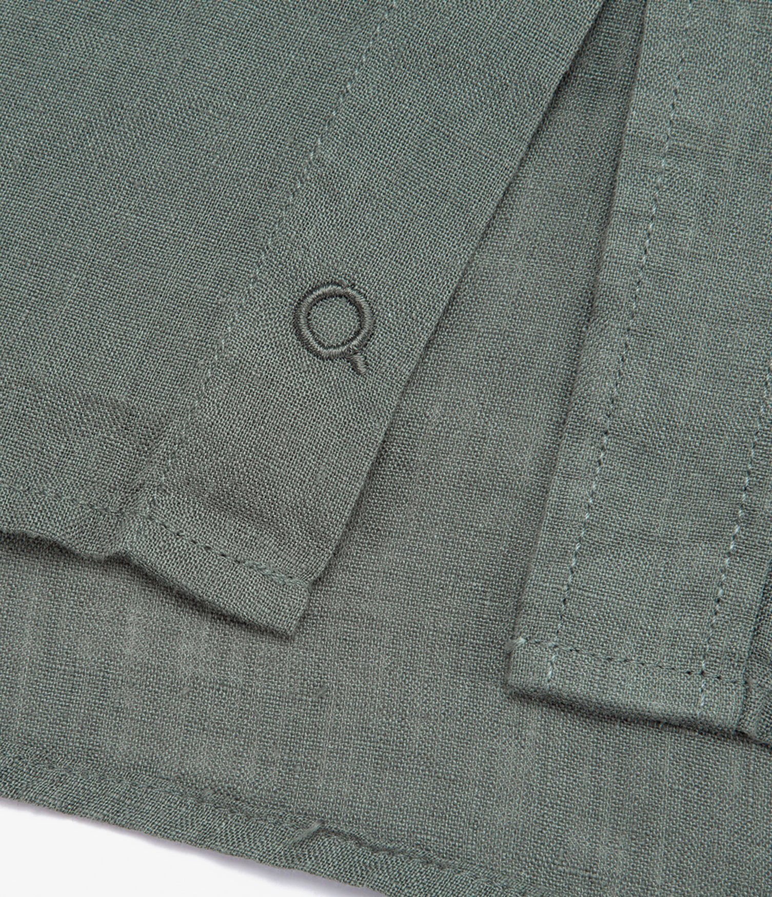 Camisa Hombre Lino Soria Verde Oscuro